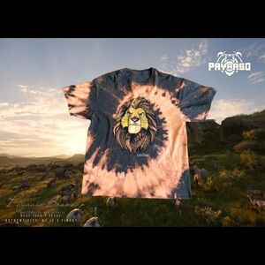 “Birth right” lion king acid wash tee